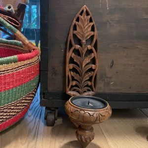 📌SOLD Beautiful Carved Wood Sconce